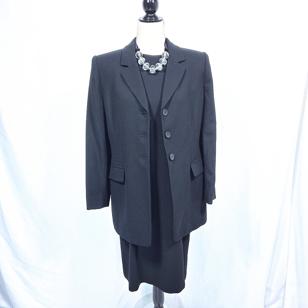 Jones New York Black Suit Dress And Coat